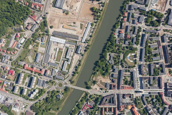 Luftaufnahme Der Vororte Der Stadt Nysa Polen — Stockfoto