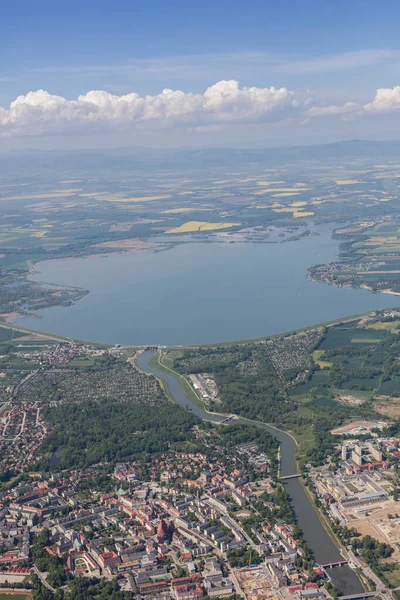 Letecký Pohled Předměstí Města Nysa Polsku — Stock fotografie