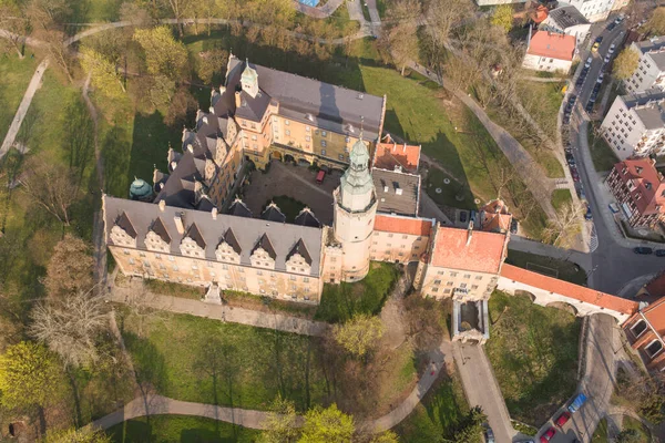 Olesnica市 Dolny Slask的鸟瞰图 — 图库照片
