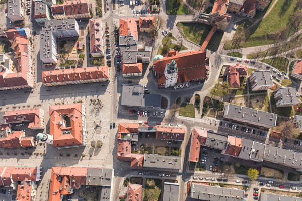 Aerial view of the Olesnica city,dolny slask, Poland