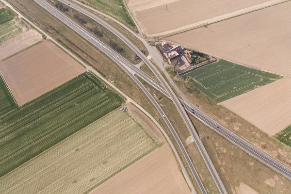 Antenn Utsikt Över Motorvägen Nära Olesnica Stad Dolny Slask Polen — Stockfoto