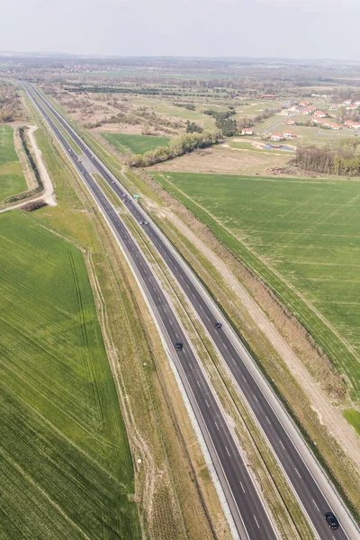 Vista Aérea Carretera Cerca Ciudad Wroclaw Slask Dolny Polonia —  Fotos de Stock