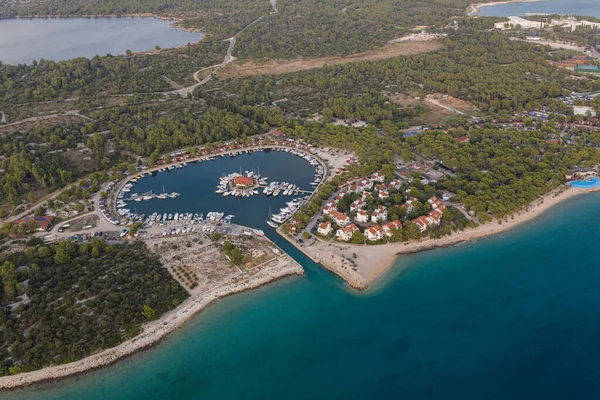 Luftaufnahme Der Kroatischen Küste Nahe Der Stadt Sibenik — Stockfoto