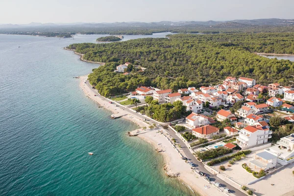 Luftaufnahme Der Kroatischen Küste Nahe Der Stadt Sibenik — Stockfoto