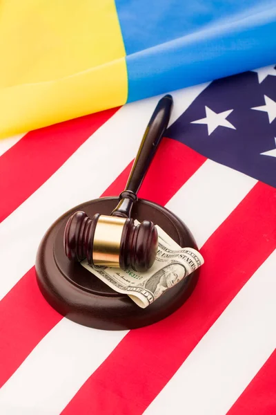 Lawyer Gavel American Flag — Stock Photo, Image