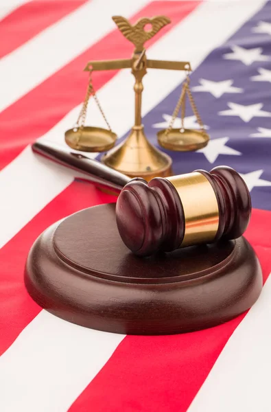 Amerikan Bayrağında Avukat Tokmağı Telifsiz Stok Imajlar