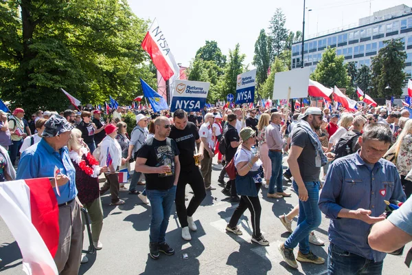 Варшава Польща Червня 2023 Демонстрація Протестувальників Проти Уряду — стокове фото