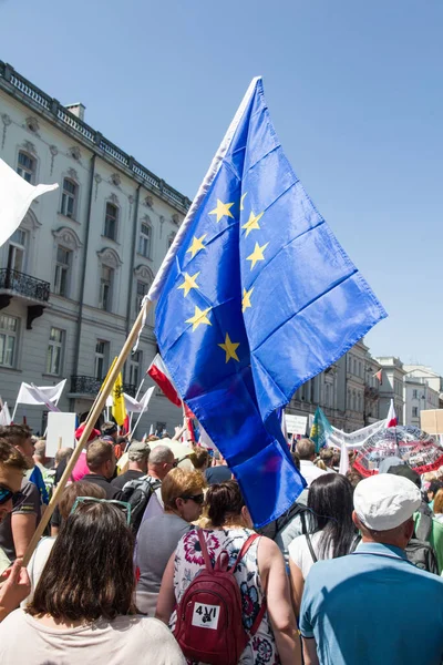 Warsaw Poland June 2023 Demonstration Protesters Government — Stock Photo, Image