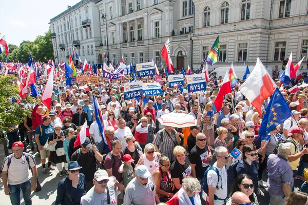바르샤바 폴란드 2023 정부에 반대하는 시위대의 — 스톡 사진