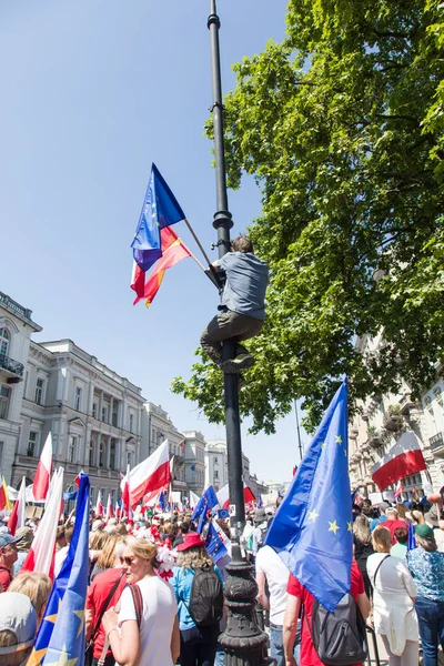 Varşova Polonya Haziran 2023 Hükümet Karşıtı Protestocular Stok Resim