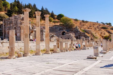 Ancient city Ephesus (Efes) in Turkey. Ancient architectural structures UNESCO cultural heritage.Selcuk TURKEY