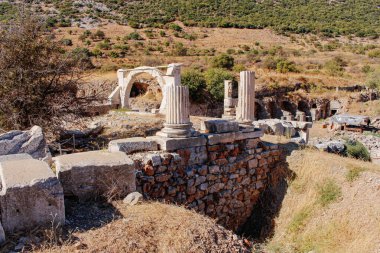 Ancient city Ephesus (Efes) in Turkey. Ancient architectural structures UNESCO cultural heritage.Selcuk TURKEY