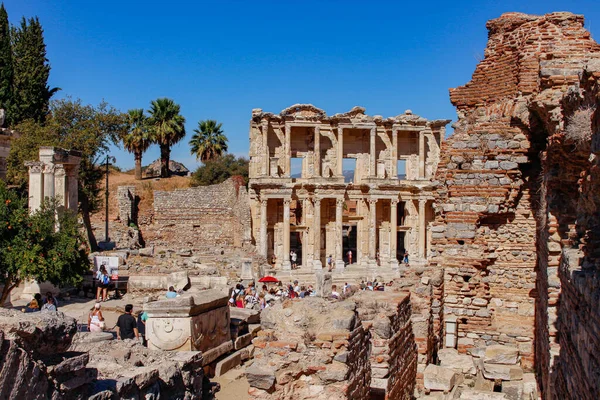 Αρχαία Πόλη Έφεσος Εφές Στην Τουρκία Αρχαία Αρχιτεκτονικά Κτίσματα Unesco — Φωτογραφία Αρχείου