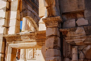 Ancient city Ephesus (Efes) in Turkey. Ancient architectural structures UNESCO cultural heritage.Selcuk TURKEY