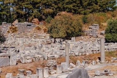 Ancient city Ephesus (Efes) in Turkey. Ancient architectural structures UNESCO cultural heritage.Selcuk TURKEY