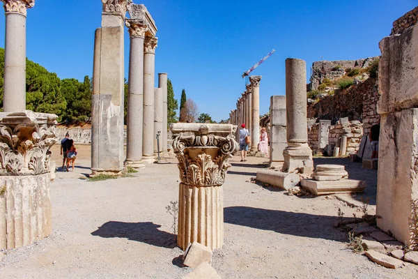 Αρχαία Πόλη Έφεσος Εφές Στην Τουρκία Αρχαία Αρχιτεκτονικά Κτίσματα Unesco — Φωτογραφία Αρχείου