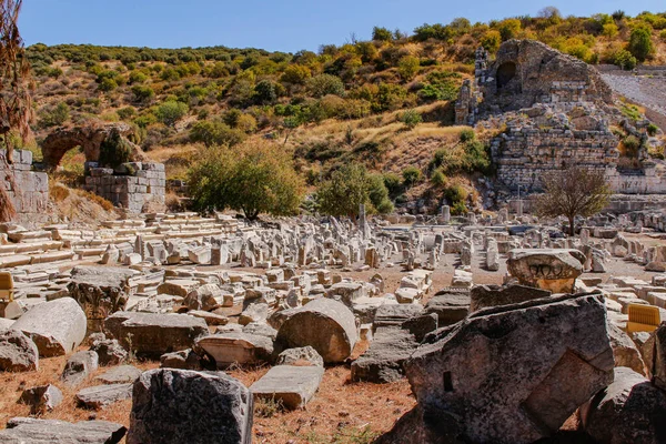Ancient City Ephesus Efes Turkey Ancient Architectural Structures Unesco Cultural — Foto de Stock