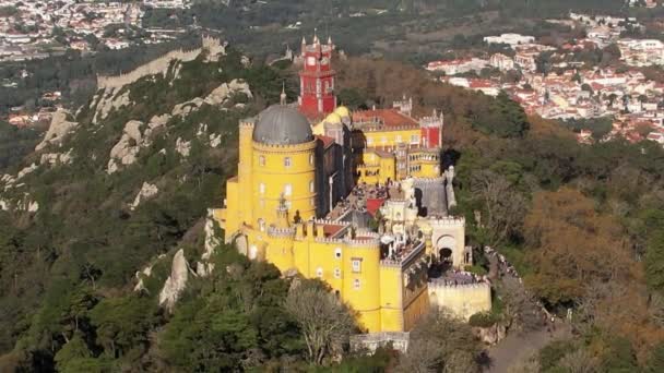 Sintra Portogallo Novembre 2022 Veduta Aerea Del Palazzo Pena Castello — Video Stock