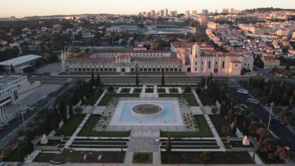 Lisboa Portugal Novembro 2022 Hiperlapso Aéreo Referência Histórica Monumento Aos — Vídeo de Stock