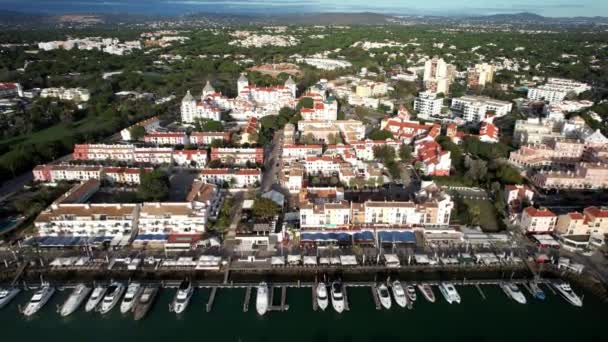 Vilamoura Algarve Portogallo Novembre 2022 Bella Prospettiva Aerea Del Porto — Video Stock