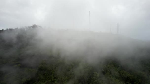 Letecký Pohled Mlhavý Horský Deštný Prales Minas Gerais Brazílie Nad — Stock video