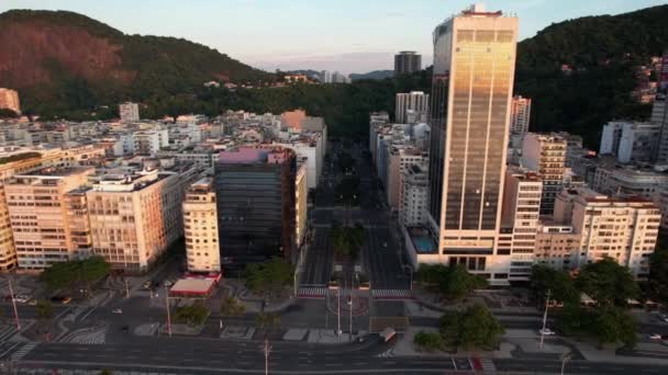 Pov Buildings Avenida Princesa Isabel Leme Copacabana Neighbourhoods Rio Janeiro — Vídeo de Stock