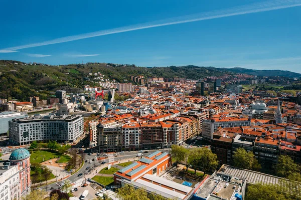 Légi Kilátás Bilbao Legnagyobb Város Baszkföld Észak Spanyolországban Főbb Látnivalók — Stock Fotó
