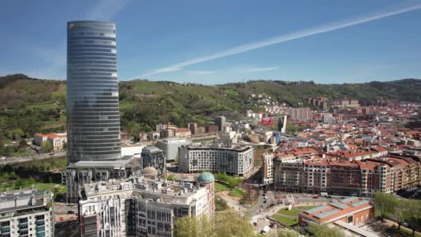 Bilbao Spanien April 2023 Luftaufnahme Des Stadtzentrums Von Bilbao Baskenland — Stockvideo