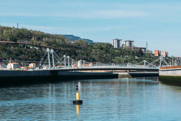 Bilbao España Abril 2023 Puente Frank Gehry Zubia Sobre Río — Foto de Stock