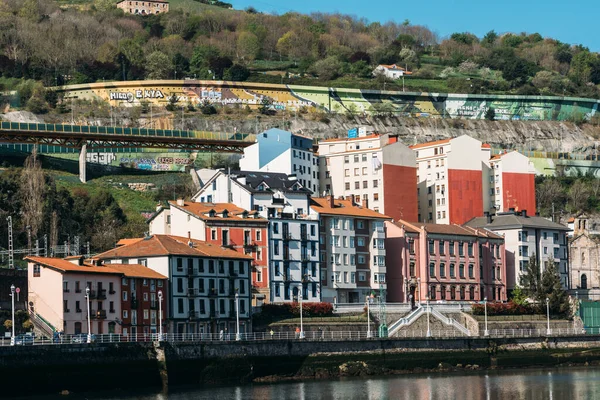 Bilbao Spanyolország Április 2023 Hagyományos Épület Homlokzatok Olabeaga Kerület Bilbao — Stock Fotó