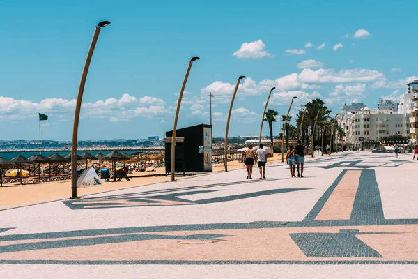 Vilamoura Portugal June 2023 Promenade Quarteira Summer Algarve Region Southern — стокове фото