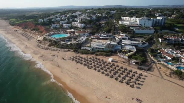 Aerial Drone Overview Quinta Lago Resort Buildings Vale Lobo Algarve — Stock Video
