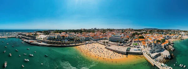 Portugal Cascais Lisbon Seaside Town Beach Port Panorama View — Stock Photo, Image