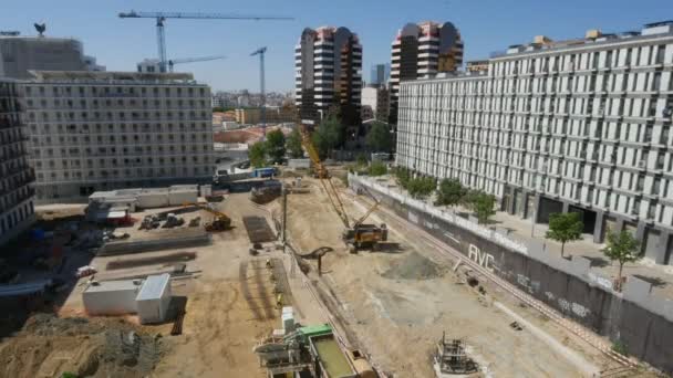 Lisabon Portugalsko Července 2023 Včasný Pohled Rušný Stavební Prostor Včetně — Stock video