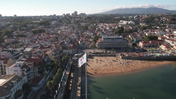 Lisbona Portogallo Luglio 2023 Veduta Aerea Rallentatore Della Bandiera Che — Video Stock