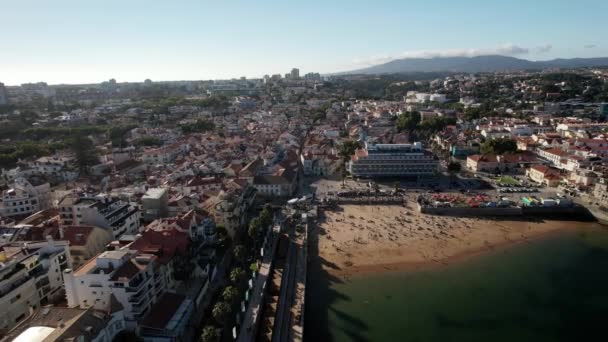Lisabon Portugalsko Července 2023 Letecký Pohled Vlajku Zálivu Cascais Před — Stock video