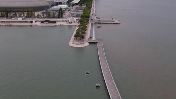 Лісабон Португалія Вересня 2023 Над Знаковими Гондолами Парку Націй Лісабоні — стокове відео