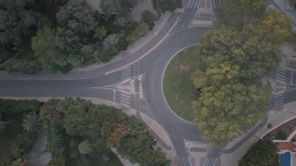 Aerial Drone Top Timelapse Video Roundabout Road Junction Interchange Cascais — Vídeo de stock