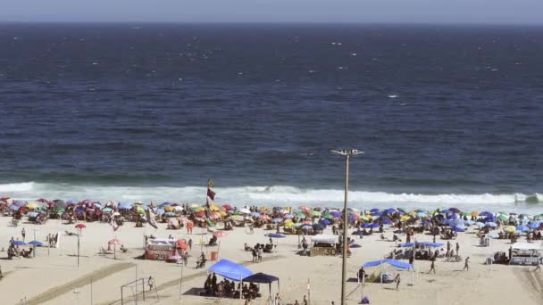 Rio Janeiro Brasil Dezembro 2023 Vista Panorâmica Das Pessoas Praia — Vídeo de Stock