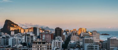 Rio de Janeiro, Brezilya 'daki Ipanema' daki binaların hava panoramik görüntüsü