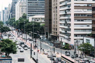 Sao Paulo, Brezilya - 18 Şubat 2024 - Havadan Av manzaralı. Sao Paulo 'daki Paulista, SP