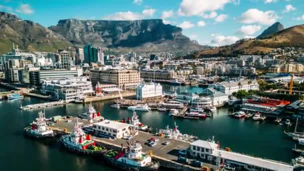Hyperlapse Ansicht Der Geschäftigen Victoria Und Alfred Waterfront Kapstadt Südafrika — Stockvideo
