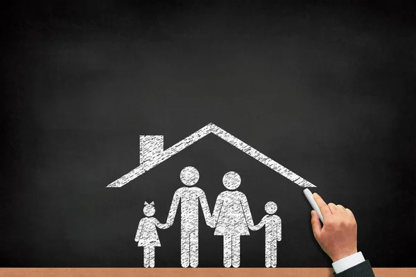 Aile güvenliği, yaşam ve ev sigortası veya koruma kavramı