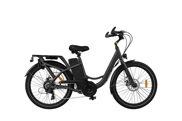 Black electric bike isolated on white background