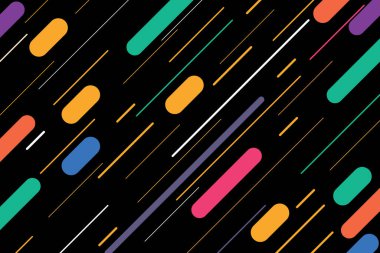 Soyut desen, farklı kalınlıkta çizgiler, kırmızı, yeşil, mavi turuncu mor