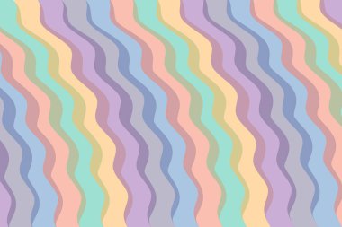 Mavi, yeşil, kırmızı, mor, turuncu, sarı dalgalı çizgiler dizayn et