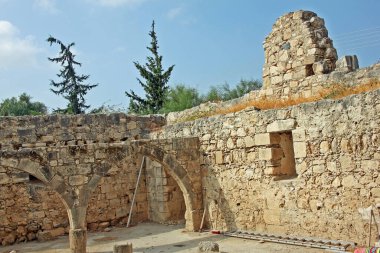 Kolossi, Cyprus - 6 September 2022: Kolossi Castle is a former Crusader stronghold. Castle today consists of a single three-storey keep with an attached rectangular enclosure or bailey