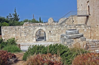 Kolossi, Cyprus - 6 September 2022: Kolossi Castle is a former Crusader stronghold. Castle today consists of a single three-storey keep with an attached rectangular enclosure or bailey