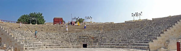 Kourion Ciprus 2022 Szeptember Kourion Színház Hellenisztikus Színházakra Jellemző Földközi — Stock Fotó
