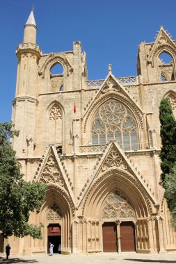 Famagusta, Kıbrıs - 9 Eylül 2022: Lala Mustafa Paşa Camii (Aziz Nicholas Katedrali)